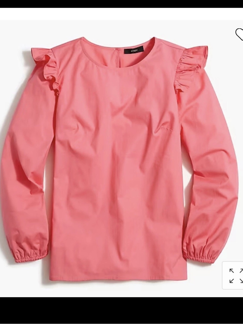 J Crew Factory Cotton Poplin Top Blouse with Ruffles Hot Pink large nwt